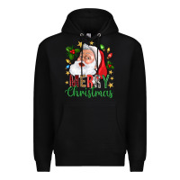 Black Merry Christmas With Santa Premium Hoodie - BundleAndBundleShop