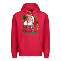Cardinal Merry Christmas With Santa Premium Hoodie - BundleAndBundleShop