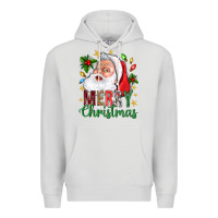 Dove Grey Merry Christmas With Santa Premium Hoodie - BundleAndBundleShop