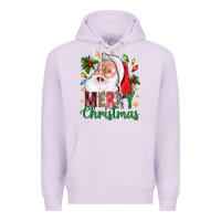Lilac Merry Christmas With Santa Premium Hoodie - BundleAndBundleShop