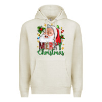Oatmeal Heather Merry Christmas With Santa Premium Hoodie - BundleAndBundleShop