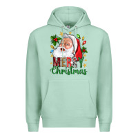 Seafoam Merry Christmas With Santa Premium Hoodie - BundleAndBundleShop