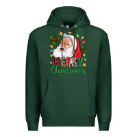 Sports Green Merry Christmas With Santa Premium Hoodie - BundleAndBundleShop