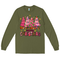 Army Green pink christmas trees Long Sleeve Tee - AdoDesignShop