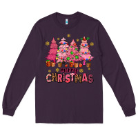 Plum pink christmas trees Long Sleeve Tee - AdoDesignShop