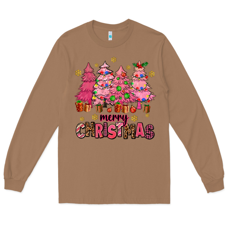 Pink Christmas Trees Long Sleeve Tee by AdoDesignShop | Teevron
