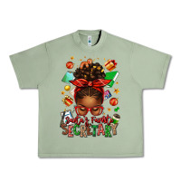 Oil Green santa's favorite secretary afro messy bun Urban Heavy Tee - texasbilliewilder