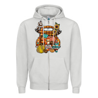 Dove Grey farm truck,fall Zipper Hoodie - JahusDesignShop