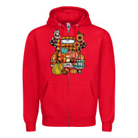 Red farm truck,fall Zipper Hoodie - JahusDesignShop
