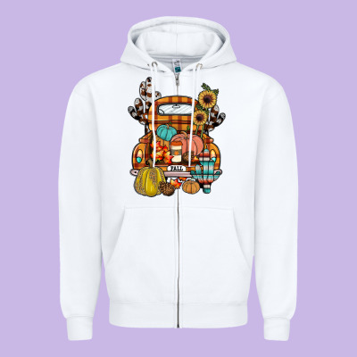 Farm Truck,fall Zipper Hoodie Designed By Jahusdesignshop