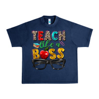 Navy teach like a boss Urban Heavy Tee - Zillion Design Studio