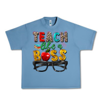 Pebble Blue teach like a boss Urban Heavy Tee - Zillion Design Studio