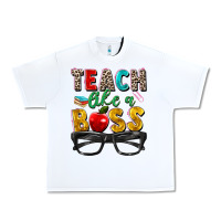 White teach like a boss Urban Heavy Tee - Zillion Design Studio
