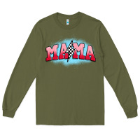 Army Green mama lightning bolt Long Sleeve Tee - JahusDesignShop