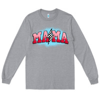 Heather Grey mama lightning bolt Long Sleeve Tee - JahusDesignShop