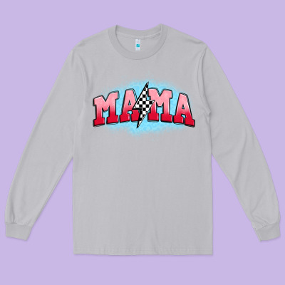 Mama Lightning Bolt Long Sleeve Tee Designed By Jahusdesignshop
