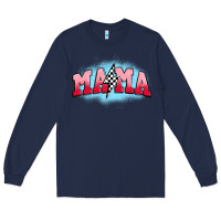 Navy mama lightning bolt Long Sleeve Tee - JahusDesignShop