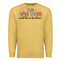Antique Gold this dog mom wears her heart on her sleeve Premium Sweatshirt - MaliasSmallBusiness