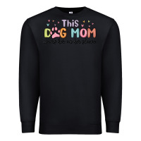 Black this dog mom wears her heart on her sleeve Premium Sweatshirt - MaliasSmallBusiness