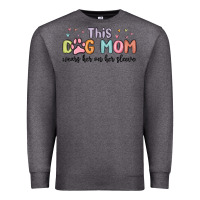 Charcoal Heather this dog mom wears her heart on her sleeve Premium Sweatshirt - MaliasSmallBusiness