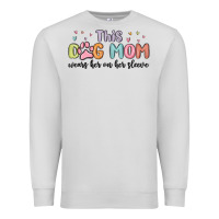 Dove Grey this dog mom wears her heart on her sleeve Premium Sweatshirt - MaliasSmallBusiness