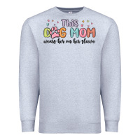 Heather Grey this dog mom wears her heart on her sleeve Premium Sweatshirt - MaliasSmallBusiness