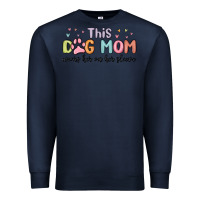 Navy this dog mom wears her heart on her sleeve Premium Sweatshirt - MaliasSmallBusiness