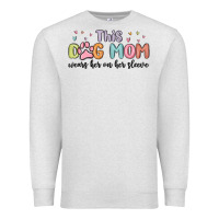 Oatmeal Heather this dog mom wears her heart on her sleeve Premium Sweatshirt - MaliasSmallBusiness