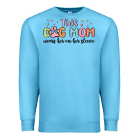 Ocean Blue this dog mom wears her heart on her sleeve Premium Sweatshirt - MaliasSmallBusiness