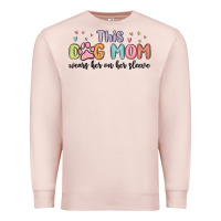 Pale Pink this dog mom wears her heart on her sleeve Premium Sweatshirt - MaliasSmallBusiness