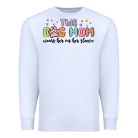 White this dog mom wears her heart on her sleeve Premium Sweatshirt - MaliasSmallBusiness
