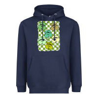 Navy shamrock religious Heavyweight Hoodie - MaliasSmallBusiness