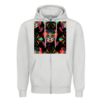 Dove Grey sugar skull seamless pattern Zipper Hoodie - BundleAndBundleShop
