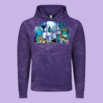Wolf Coffee Cups Vintage Hoodie Designed By Zillion Design Studio