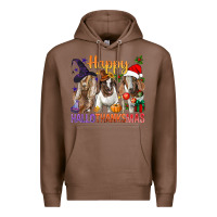 Chestnut Happy Hallothanksmas Goats Premium Hoodie - BundleAndBundleShop