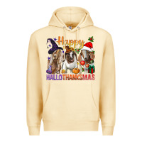 Pina Colada Happy Hallothanksmas Goats Premium Hoodie - BundleAndBundleShop