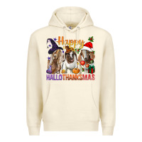 Sandshell Happy Hallothanksmas Goats Premium Hoodie - BundleAndBundleShop