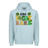 Blue Mist one lucky mama Premium Hoodie - AdoDesignShop