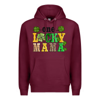 Burgundy one lucky mama Premium Hoodie - AdoDesignShop