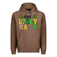 Chestnut one lucky mama Premium Hoodie - AdoDesignShop