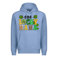 Colony Blue one lucky mama Premium Hoodie - AdoDesignShop