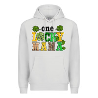 Dove Grey one lucky mama Premium Hoodie - AdoDesignShop