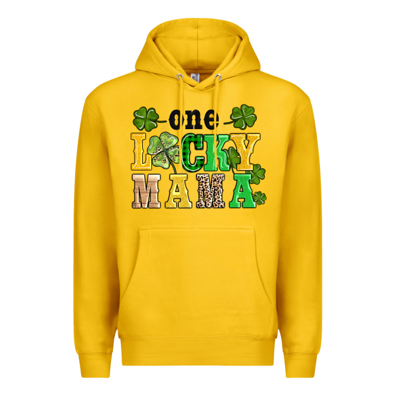 One Lucky Mama Premium Hoodie by AdoDesignShop | Teevron