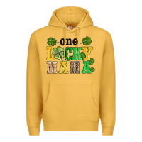 Mustard one lucky mama Premium Hoodie - AdoDesignShop