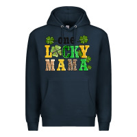 Navy one lucky mama Premium Hoodie - AdoDesignShop