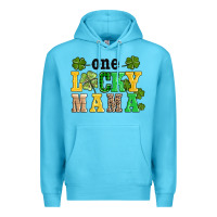 Ocean Blue one lucky mama Premium Hoodie - AdoDesignShop
