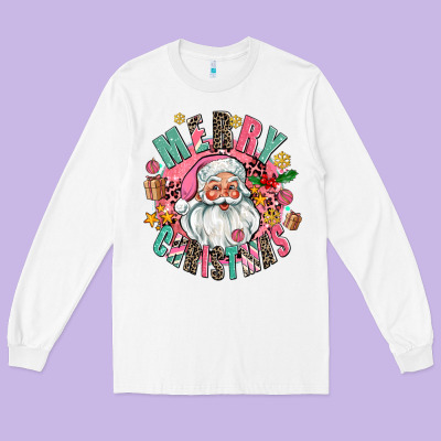 Merry Christmas Santa Long Sleeve Tee Designed By Adodesignshop