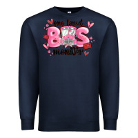Navy one loved bus monitor Premium Sweatshirt - MaliasSmallBusiness