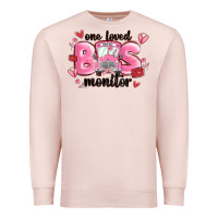 Pale Pink one loved bus monitor Premium Sweatshirt - MaliasSmallBusiness