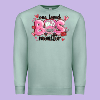 One Loved Bus Monitor Premium Sweatshirt Designed By Maliassmallbusiness
